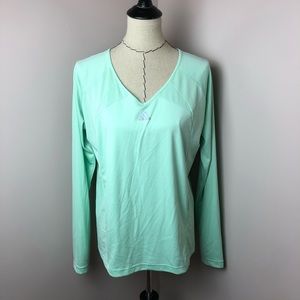 Adidas Mint Green Long Sleeve Athletic Shirt
Large